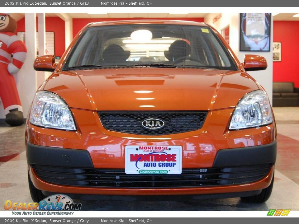 2009 Kia Rio LX Sedan Sunset Orange / Gray Photo #11
