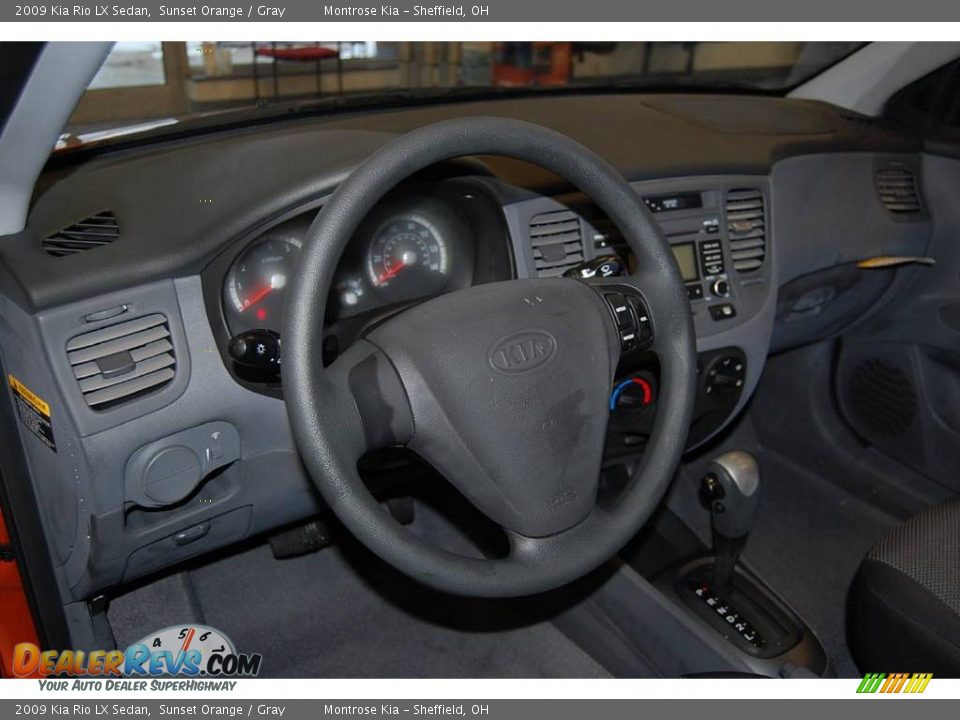 2009 Kia Rio LX Sedan Sunset Orange / Gray Photo #13