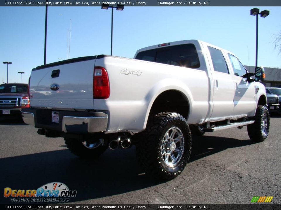 2010 Ford F250 Super Duty Lariat Crew Cab 4x4 White Platinum Tri-Coat / Ebony Photo #3