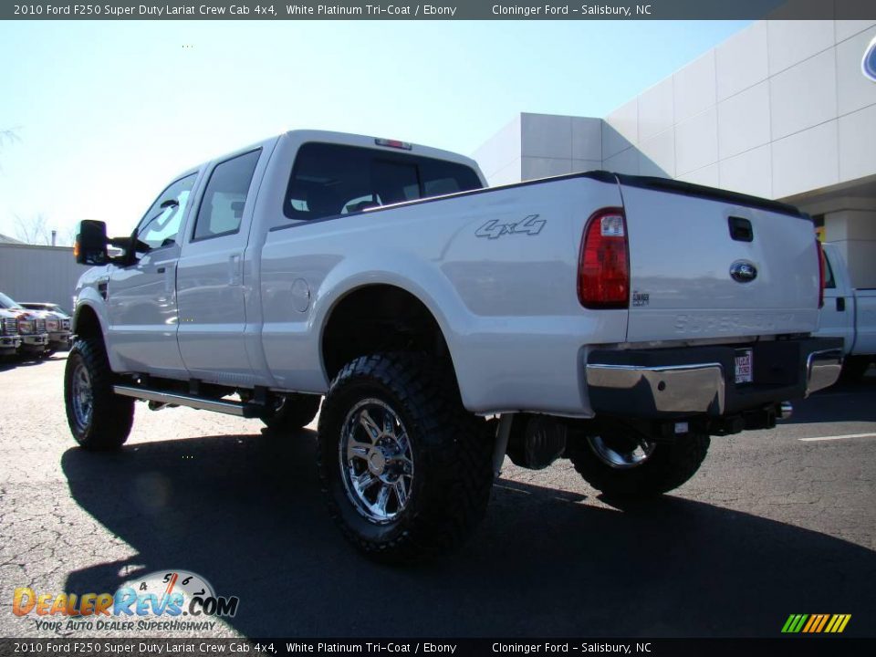 2010 Ford F250 Super Duty Lariat Crew Cab 4x4 White Platinum Tri-Coat / Ebony Photo #5