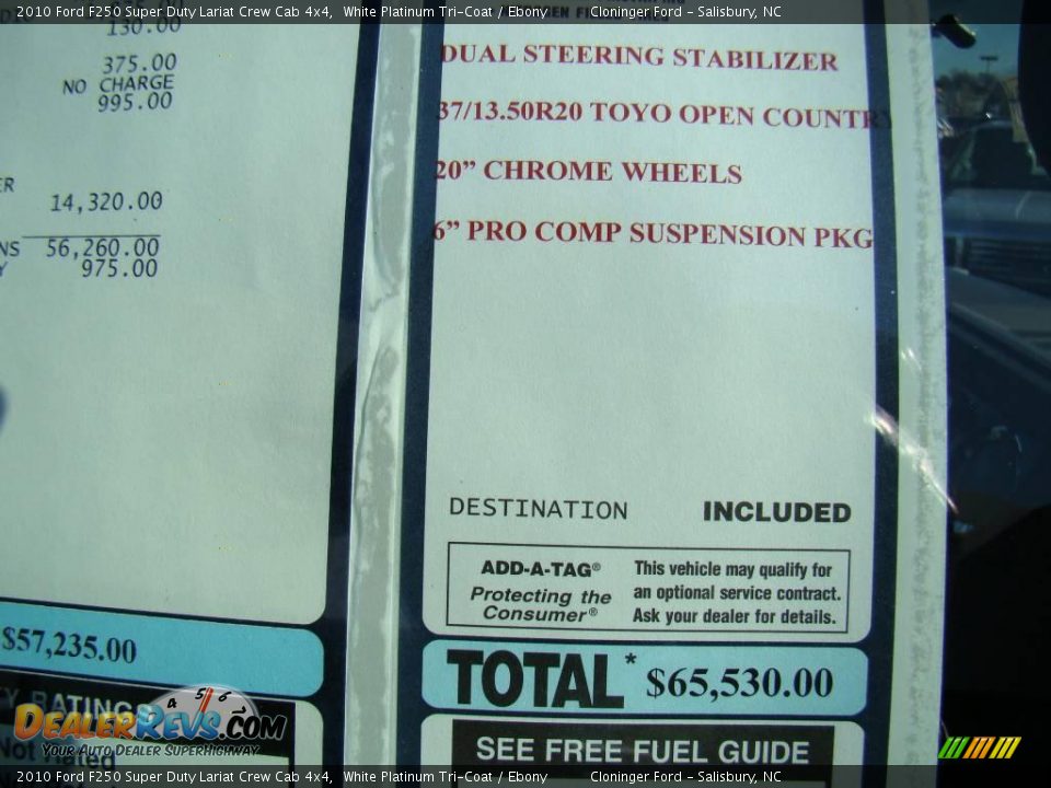 2010 Ford F250 Super Duty Lariat Crew Cab 4x4 White Platinum Tri-Coat / Ebony Photo #10