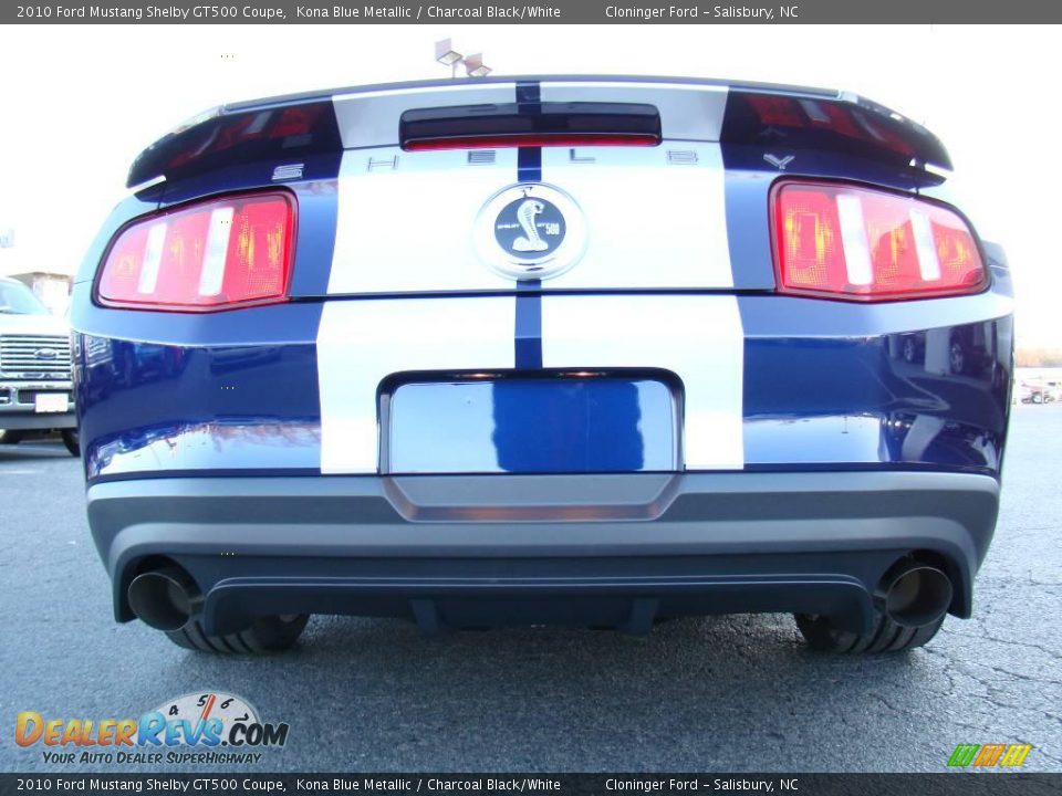 2010 Ford Mustang Shelby GT500 Coupe Kona Blue Metallic / Charcoal Black/White Photo #13