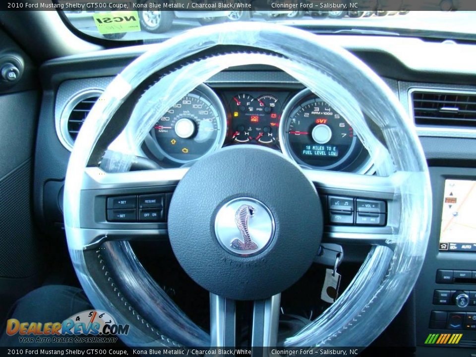 2010 Ford Mustang Shelby GT500 Coupe Kona Blue Metallic / Charcoal Black/White Photo #30