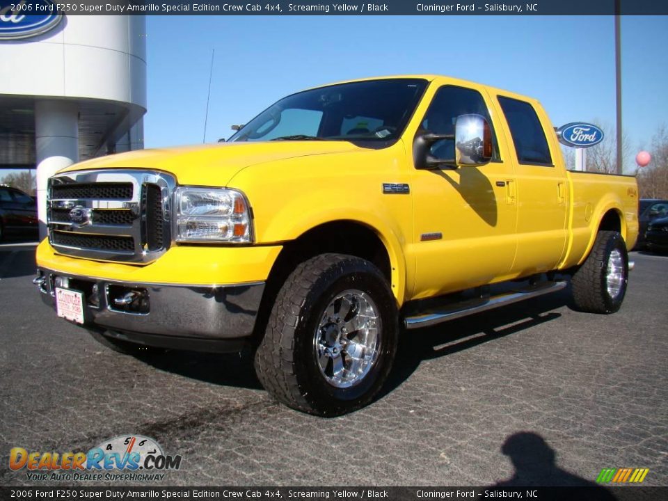 2006 Ford F250 Super Duty Amarillo Special Edition Crew Cab 4x4 Screaming Yellow / Black Photo #6