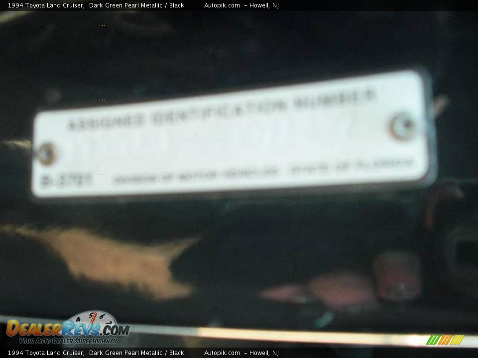 1994 Toyota Land Cruiser Dark Green Pearl Metallic / Black Photo #18