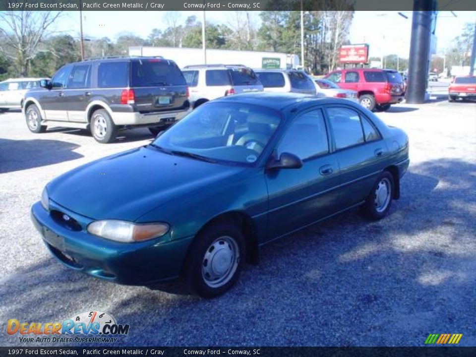 1997 Ford Escort Sedan Pacific Green Metallic / Gray Photo #1