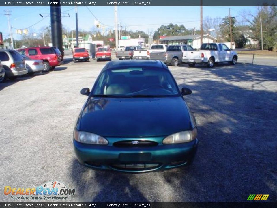 1997 Ford Escort Sedan Pacific Green Metallic / Gray Photo #2