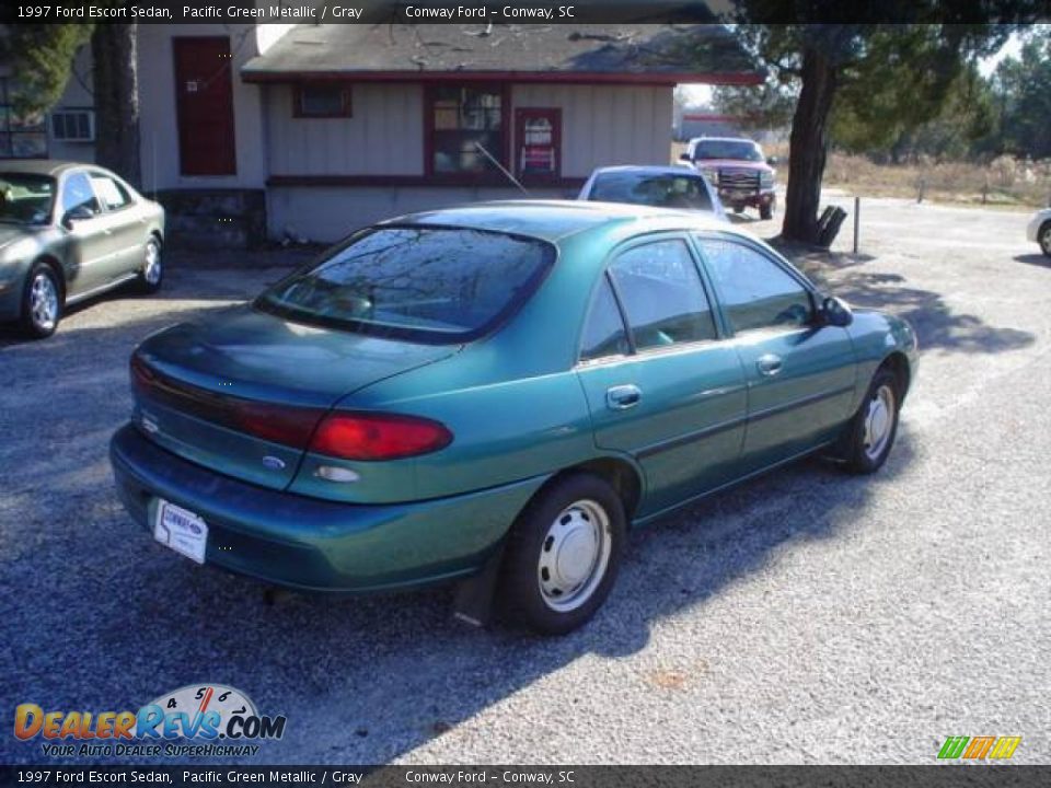 1997 Ford Escort Sedan Pacific Green Metallic / Gray Photo #5