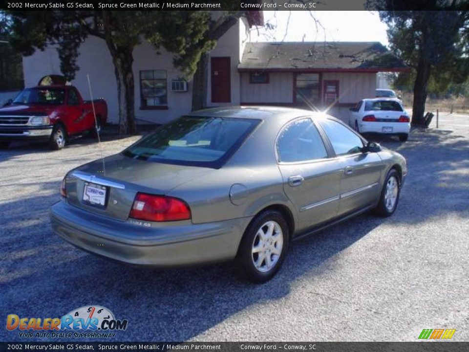 2002 Mercury Sable GS Sedan Spruce Green Metallic / Medium Parchment Photo #5