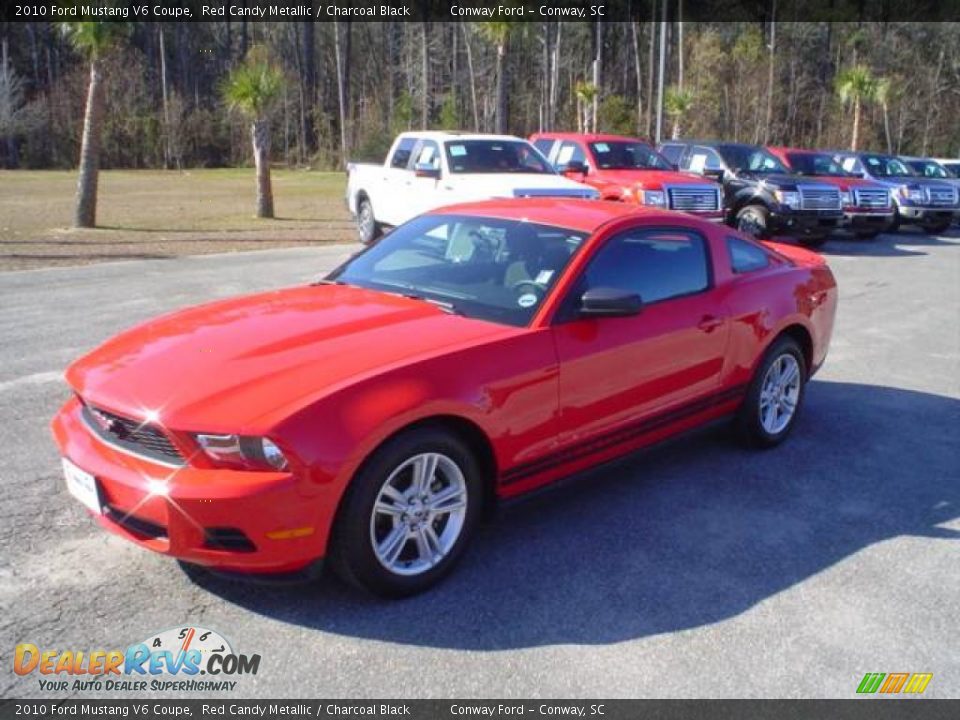 2010 Ford Mustang V6 Coupe Red Candy Metallic / Charcoal Black Photo #1