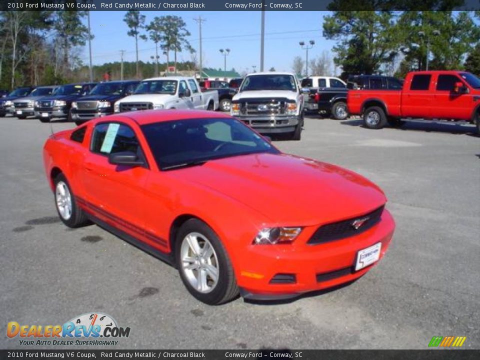 2010 Ford Mustang V6 Coupe Red Candy Metallic / Charcoal Black Photo #3