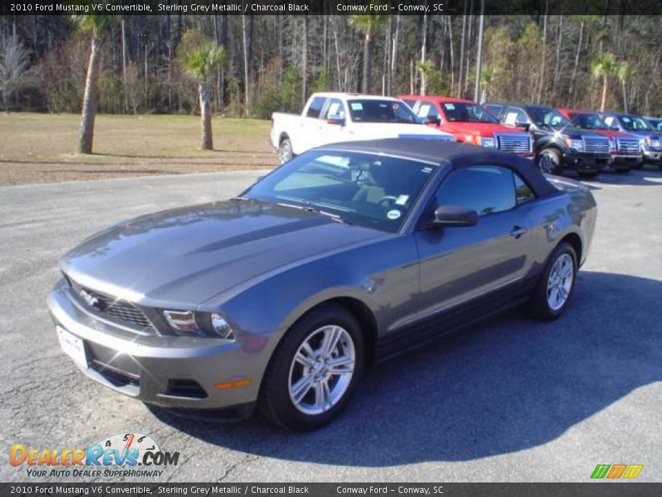 2010 Ford Mustang V6 Convertible Sterling Grey Metallic / Charcoal Black Photo #1