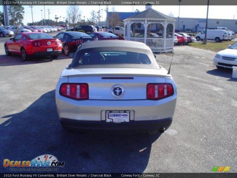2010 Ford Mustang V6 Convertible Brilliant Silver Metallic / Charcoal Black Photo #6