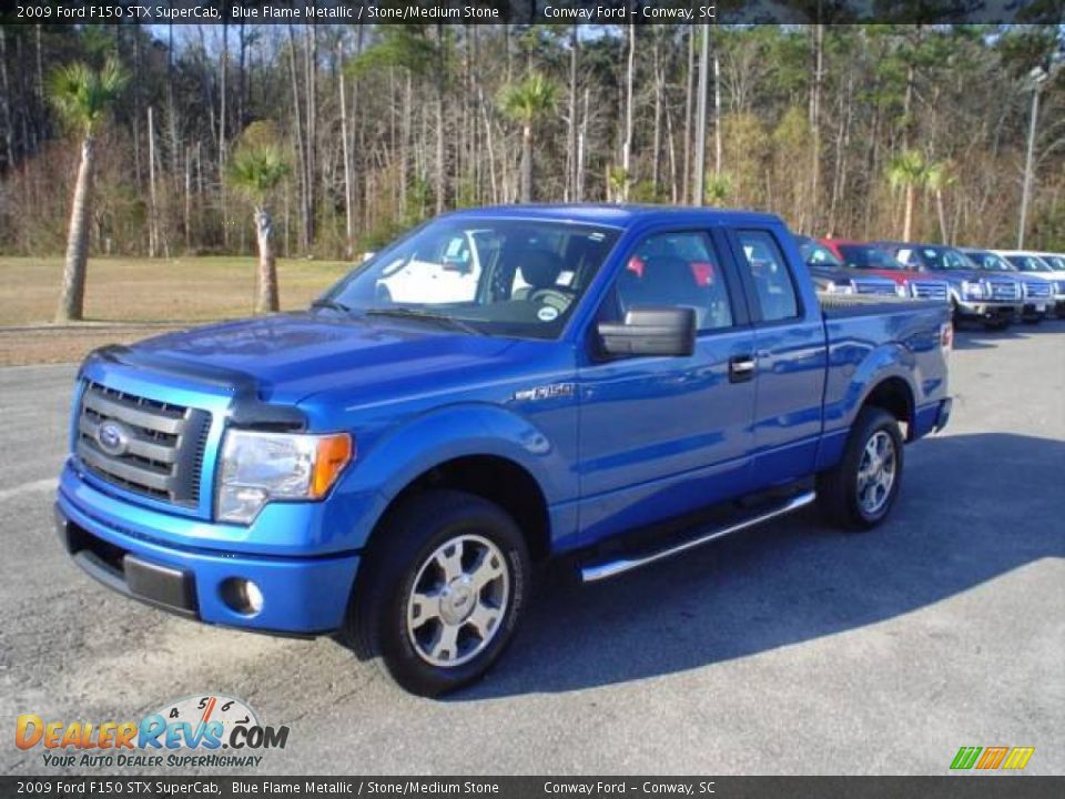 2009 Ford F150 STX SuperCab Blue Flame Metallic / Stone/Medium Stone Photo #1