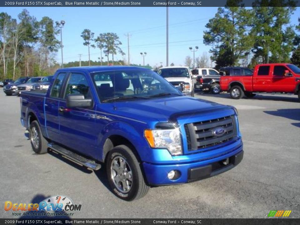 2009 Ford F150 STX SuperCab Blue Flame Metallic / Stone/Medium Stone Photo #3
