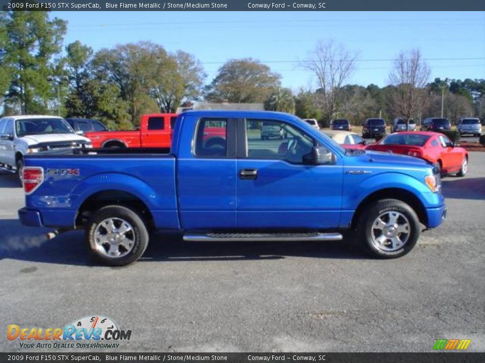 2009 Ford F150 STX SuperCab Blue Flame Metallic / Stone/Medium Stone Photo #4