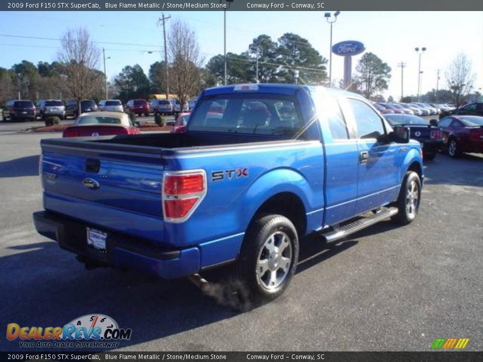 2009 Ford F150 STX SuperCab Blue Flame Metallic / Stone/Medium Stone Photo #5