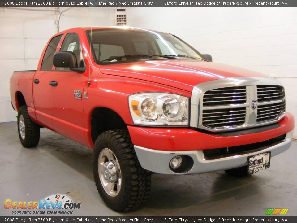 2008 Dodge Ram 2500 Big Horn Quad Cab 4x4 Flame Red / Medium Slate Gray Photo #3