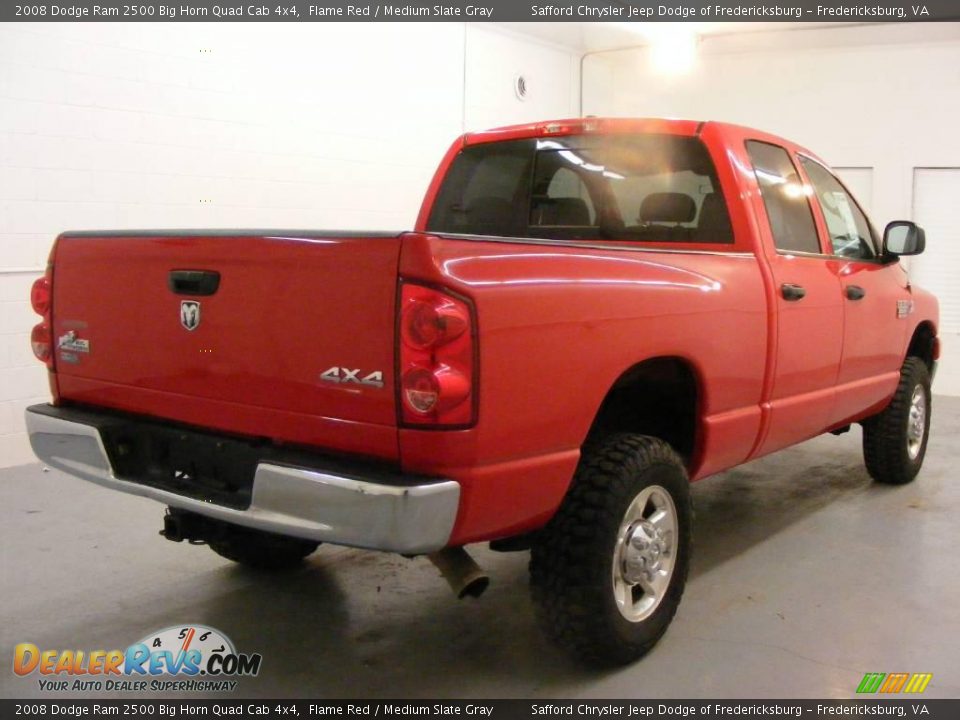 2008 Dodge Ram 2500 Big Horn Quad Cab 4x4 Flame Red / Medium Slate Gray Photo #4