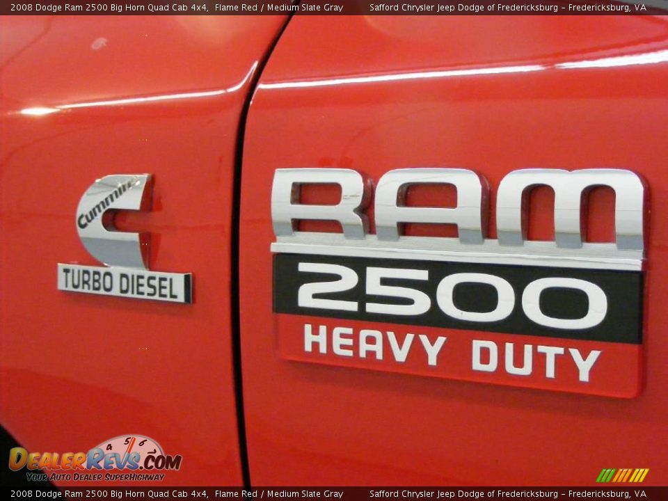 2008 Dodge Ram 2500 Big Horn Quad Cab 4x4 Flame Red / Medium Slate Gray Photo #32