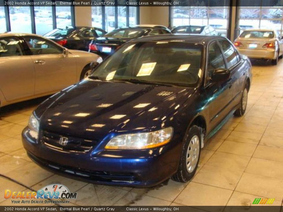 2002 Honda Accord VP Sedan Eternal Blue Pearl / Quartz Gray Photo #3