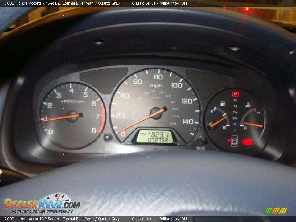 2002 Honda Accord VP Sedan Eternal Blue Pearl / Quartz Gray Photo #8