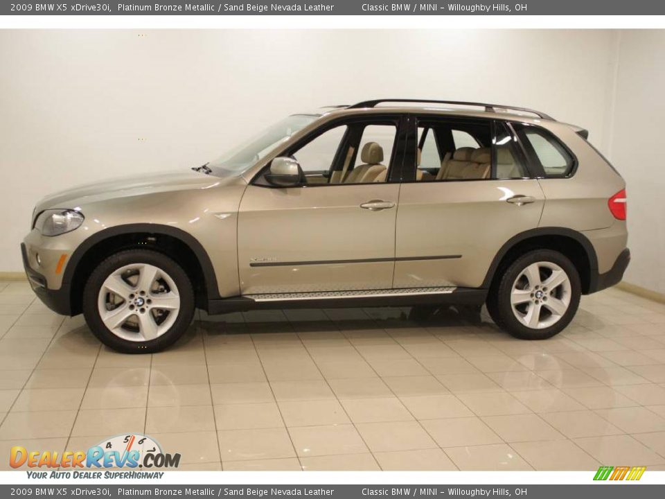 2009 BMW X5 xDrive30i Platinum Bronze Metallic / Sand Beige Nevada Leather Photo #4