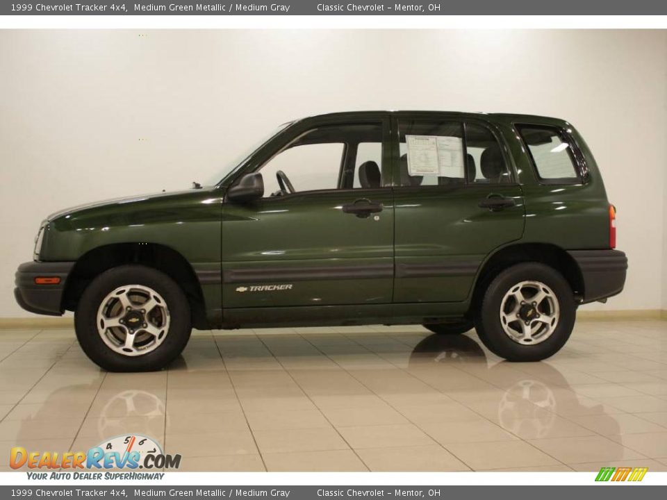 1999 Chevrolet Tracker 4x4 Medium Green Metallic / Medium Gray Photo #4