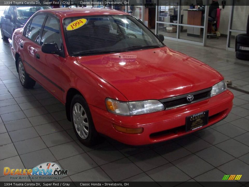 1994 Toyota Corolla DX Super Red / Gray Photo #2