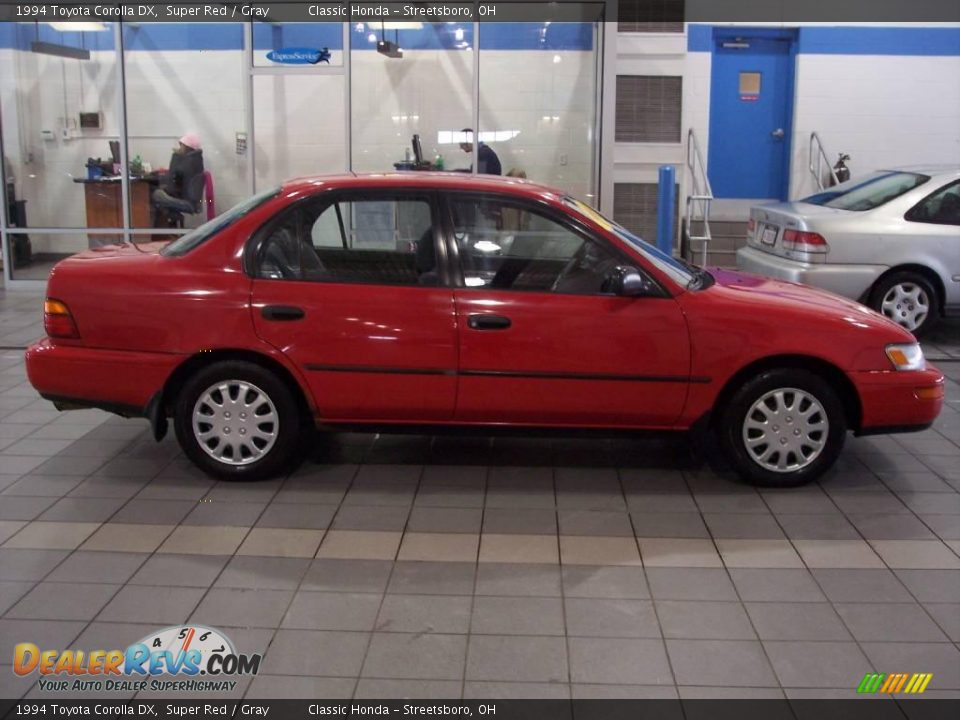 1994 Toyota Corolla DX Super Red / Gray Photo #3