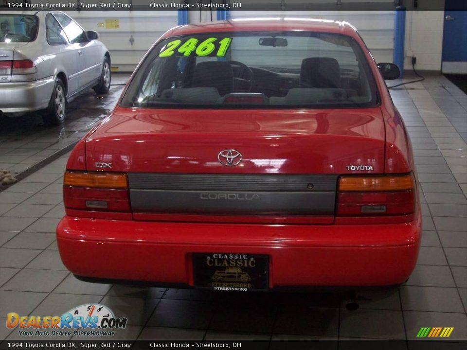 1994 Toyota Corolla DX Super Red / Gray Photo #6