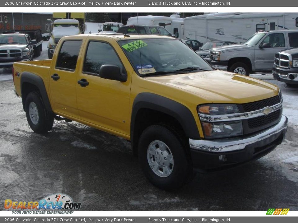 2006 Chevrolet Colorado Z71 Crew Cab 4x4 Yellow / Very Dark Pewter Photo #3
