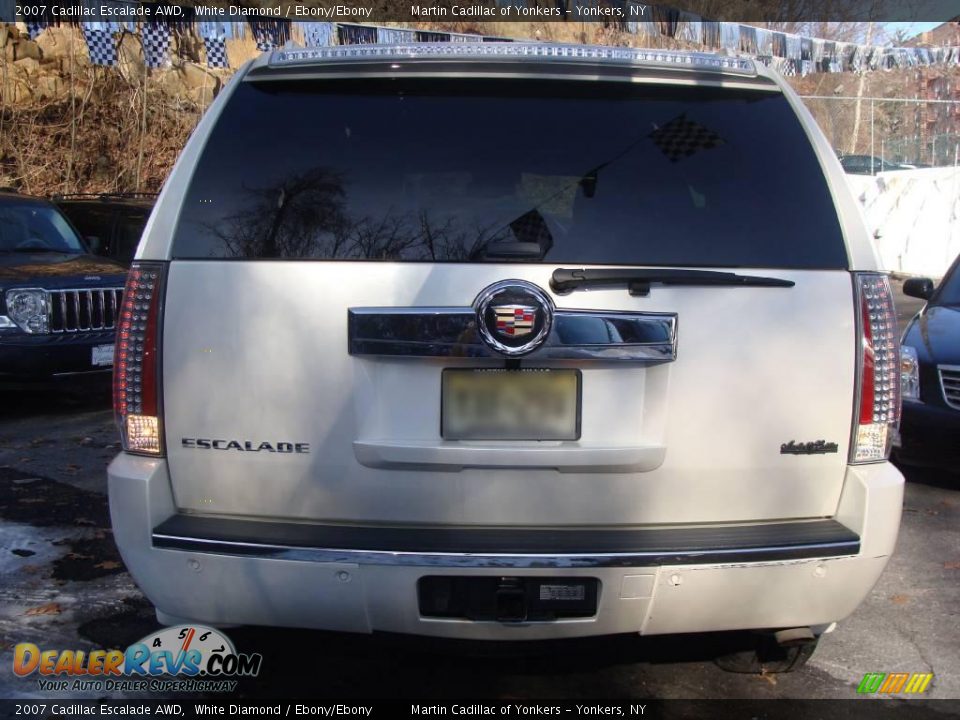 2007 Cadillac Escalade AWD White Diamond / Ebony/Ebony Photo #6