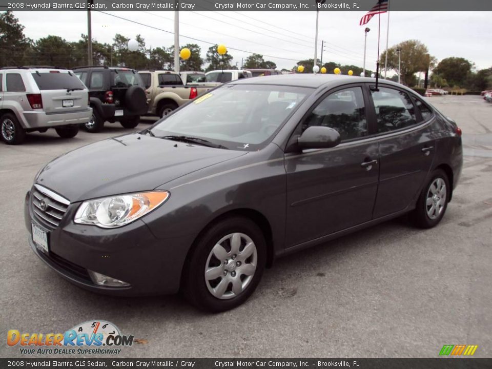 2008 Hyundai Elantra GLS Sedan Carbon Gray Metallic / Gray Photo #1