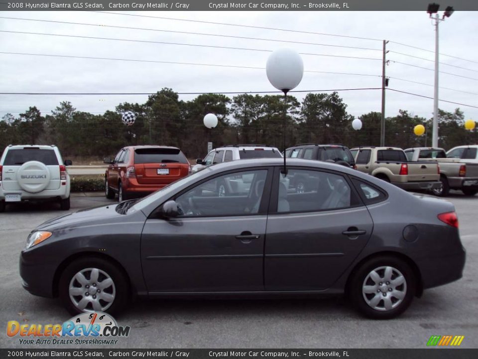 2008 Hyundai Elantra GLS Sedan Carbon Gray Metallic / Gray Photo #2
