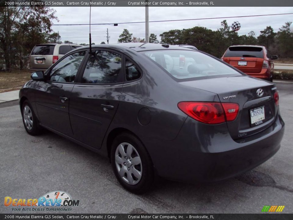 2008 Hyundai Elantra GLS Sedan Carbon Gray Metallic / Gray Photo #3