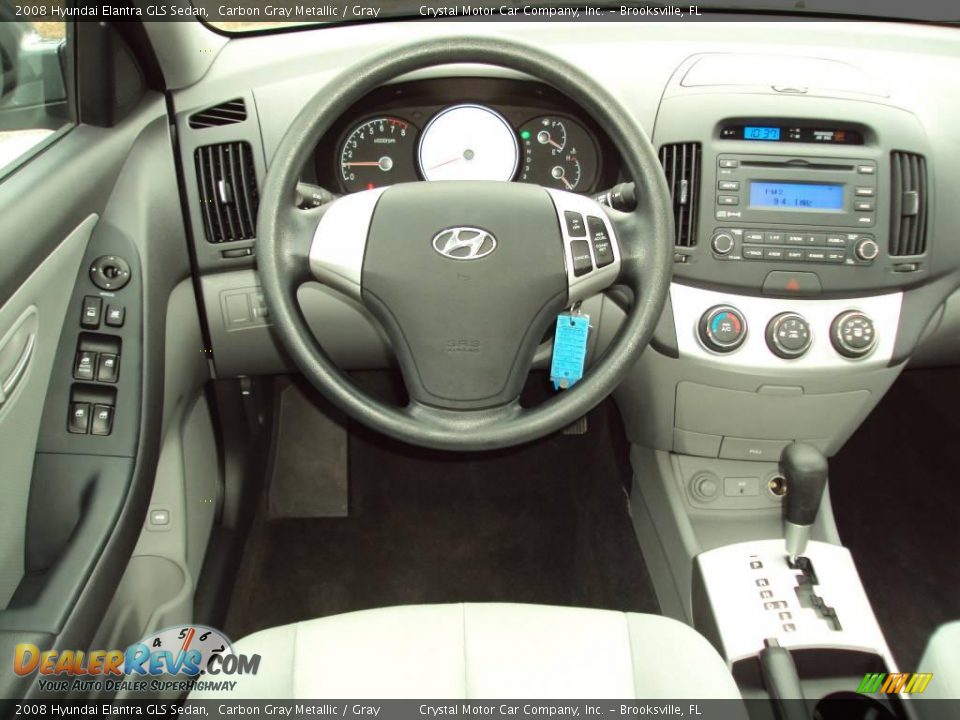 2008 Hyundai Elantra GLS Sedan Carbon Gray Metallic / Gray Photo #6