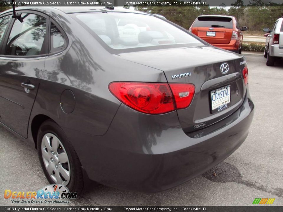 2008 Hyundai Elantra GLS Sedan Carbon Gray Metallic / Gray Photo #7