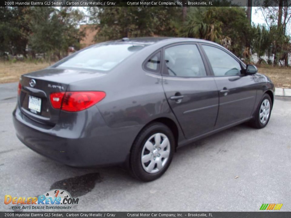 2008 Hyundai Elantra GLS Sedan Carbon Gray Metallic / Gray Photo #8