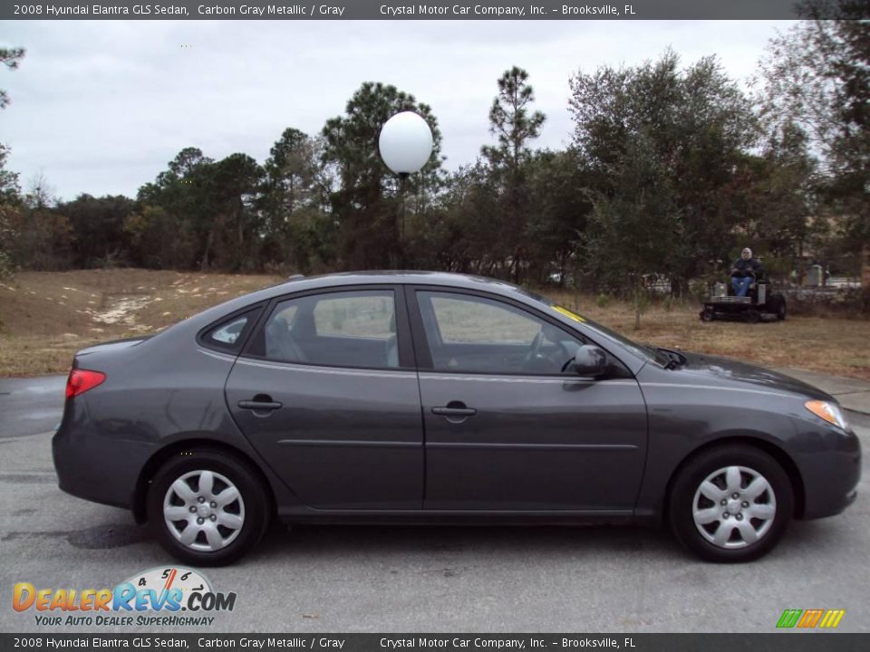 2008 Hyundai Elantra GLS Sedan Carbon Gray Metallic / Gray Photo #9