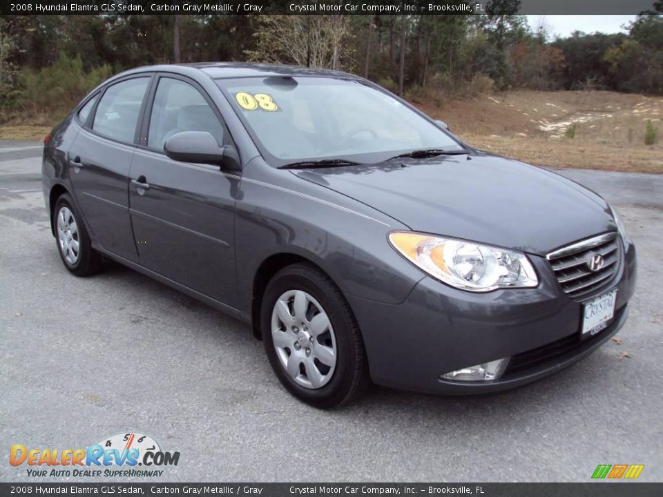 2008 Hyundai Elantra GLS Sedan Carbon Gray Metallic / Gray Photo #10