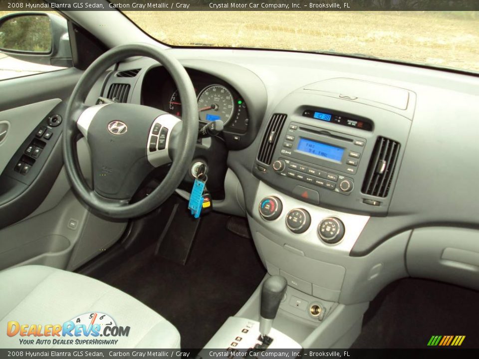 2008 Hyundai Elantra GLS Sedan Carbon Gray Metallic / Gray Photo #11