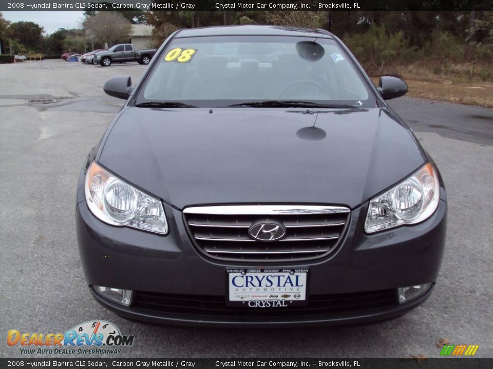 2008 Hyundai Elantra GLS Sedan Carbon Gray Metallic / Gray Photo #13