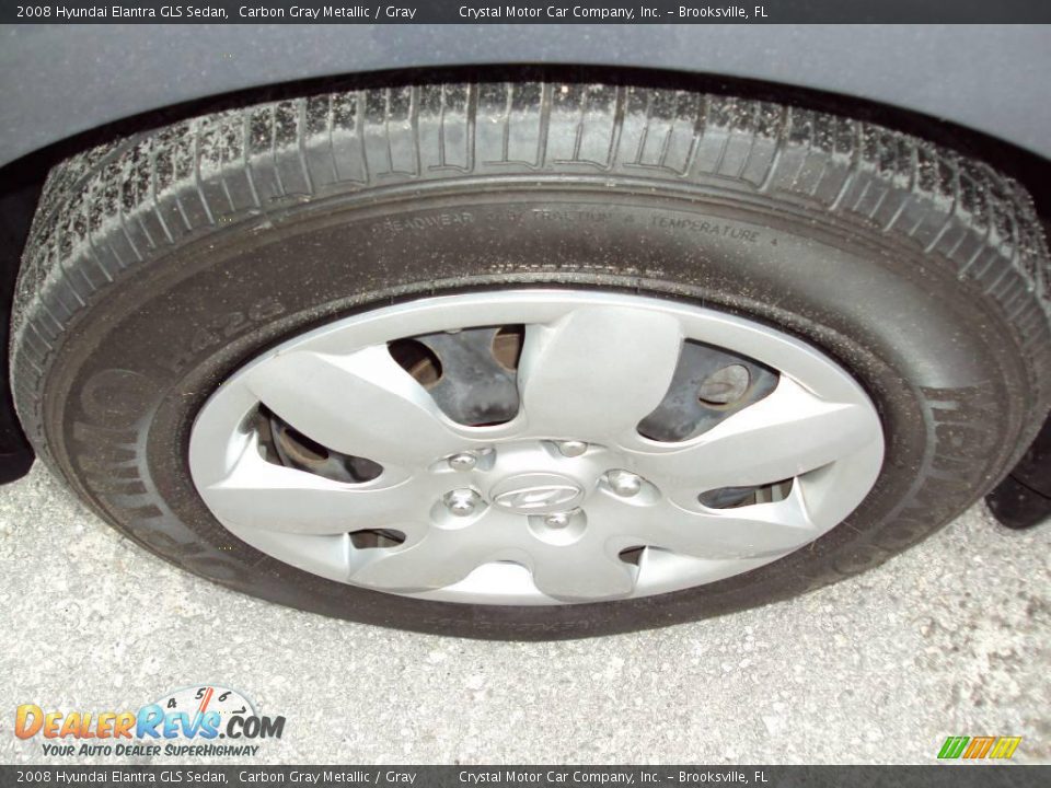 2008 Hyundai Elantra GLS Sedan Carbon Gray Metallic / Gray Photo #14