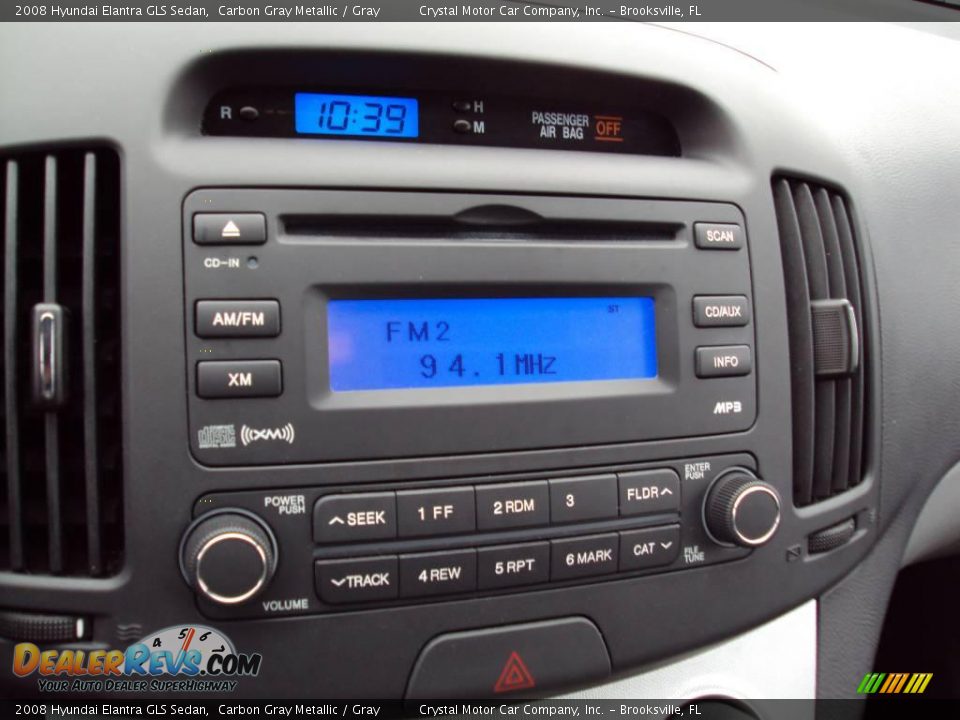 2008 Hyundai Elantra GLS Sedan Carbon Gray Metallic / Gray Photo #19