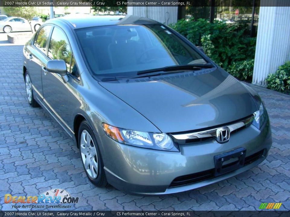 2007 Honda Civic LX Sedan Galaxy Gray Metallic / Gray Photo #3