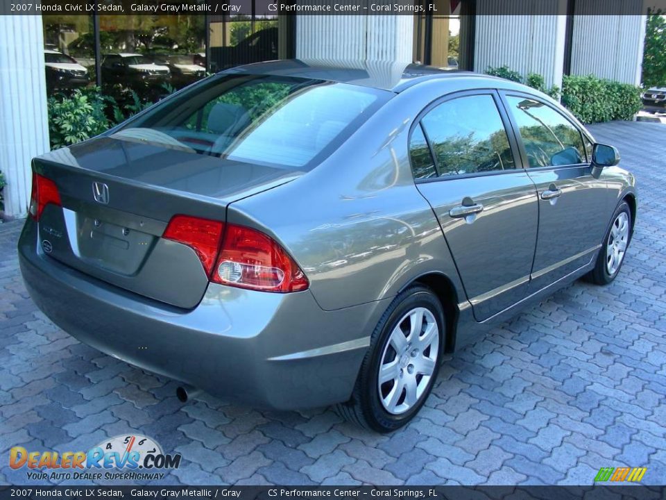 2007 Honda Civic LX Sedan Galaxy Gray Metallic / Gray Photo #5