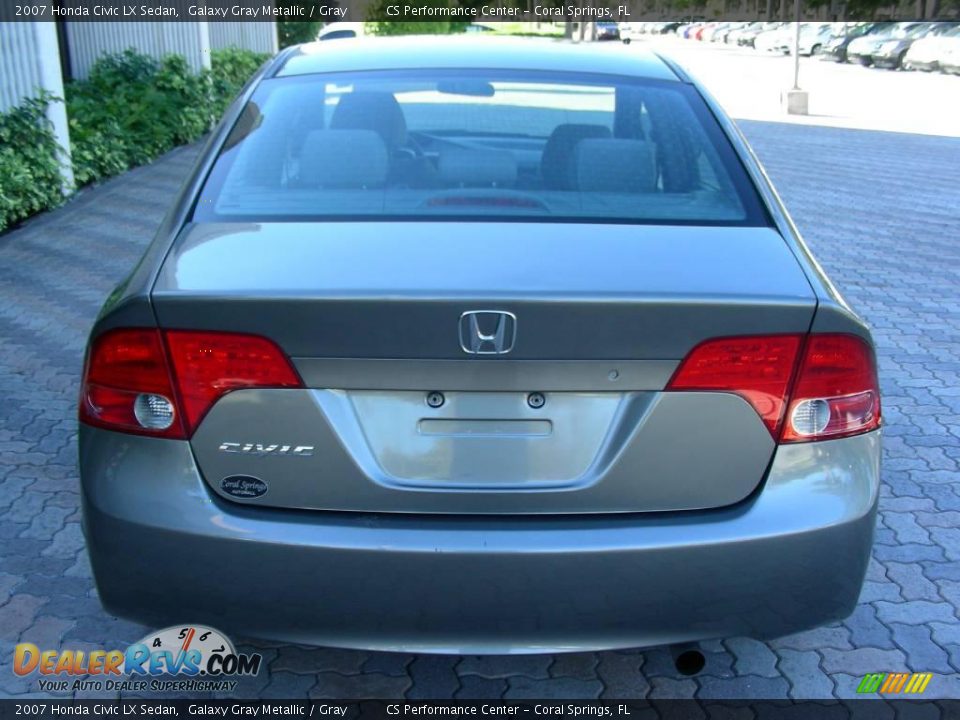 2007 Honda Civic LX Sedan Galaxy Gray Metallic / Gray Photo #7