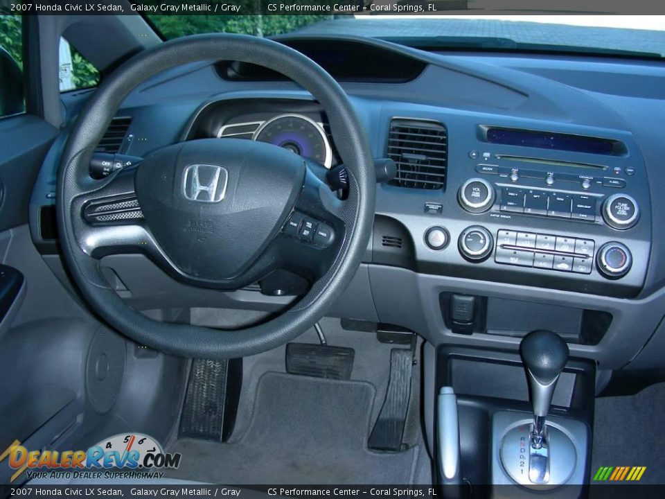 2007 Honda Civic LX Sedan Galaxy Gray Metallic / Gray Photo #15