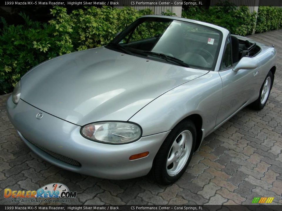 1999 Mazda MX-5 Miata Roadster Highlight Silver Metallic / Black Photo #1